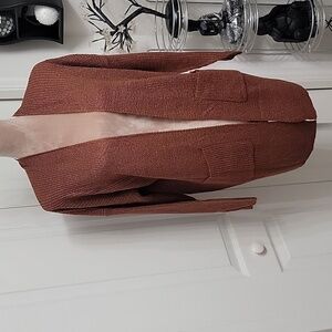 Dreamers, Size M, Brown Knit Open Cardigan with Pockets, NEW with Tags